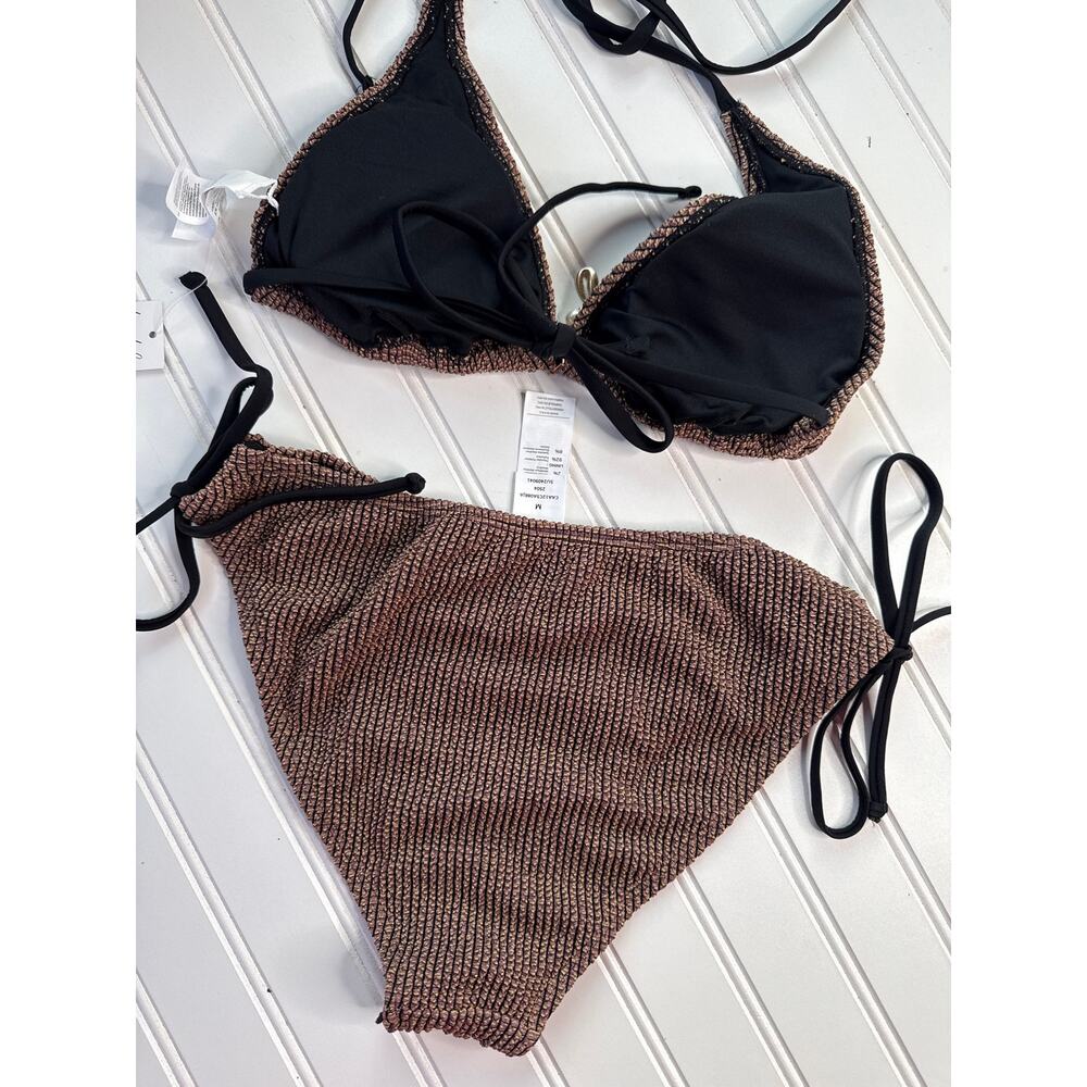 NWT Cupshe Lot of 4 Bikinis Oceanside Charm & Pink Textured Halter Swimsuit Sz M - Picture 6 of 9